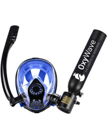 Masque intégral plongée + bouteille 0,5L OxyWave